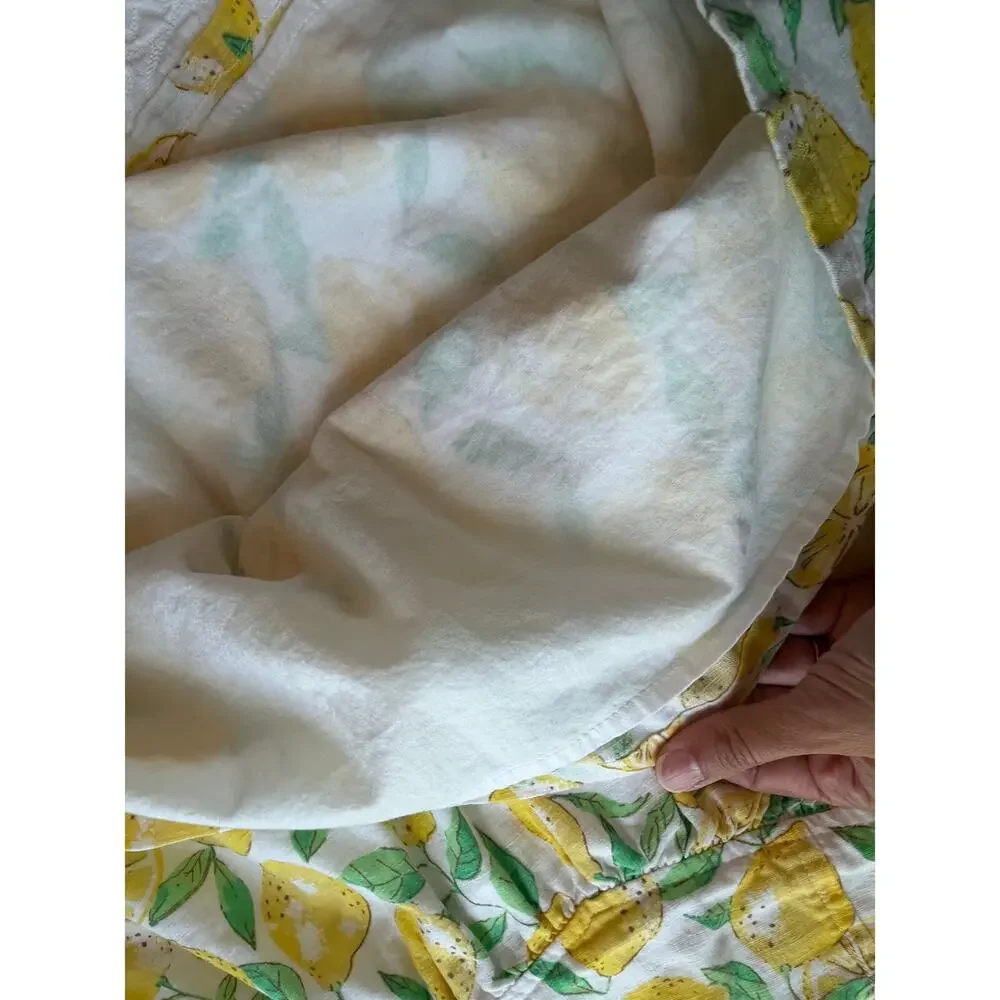 GAP Yellow Lemons Sun Dress 4T linen cotton blend